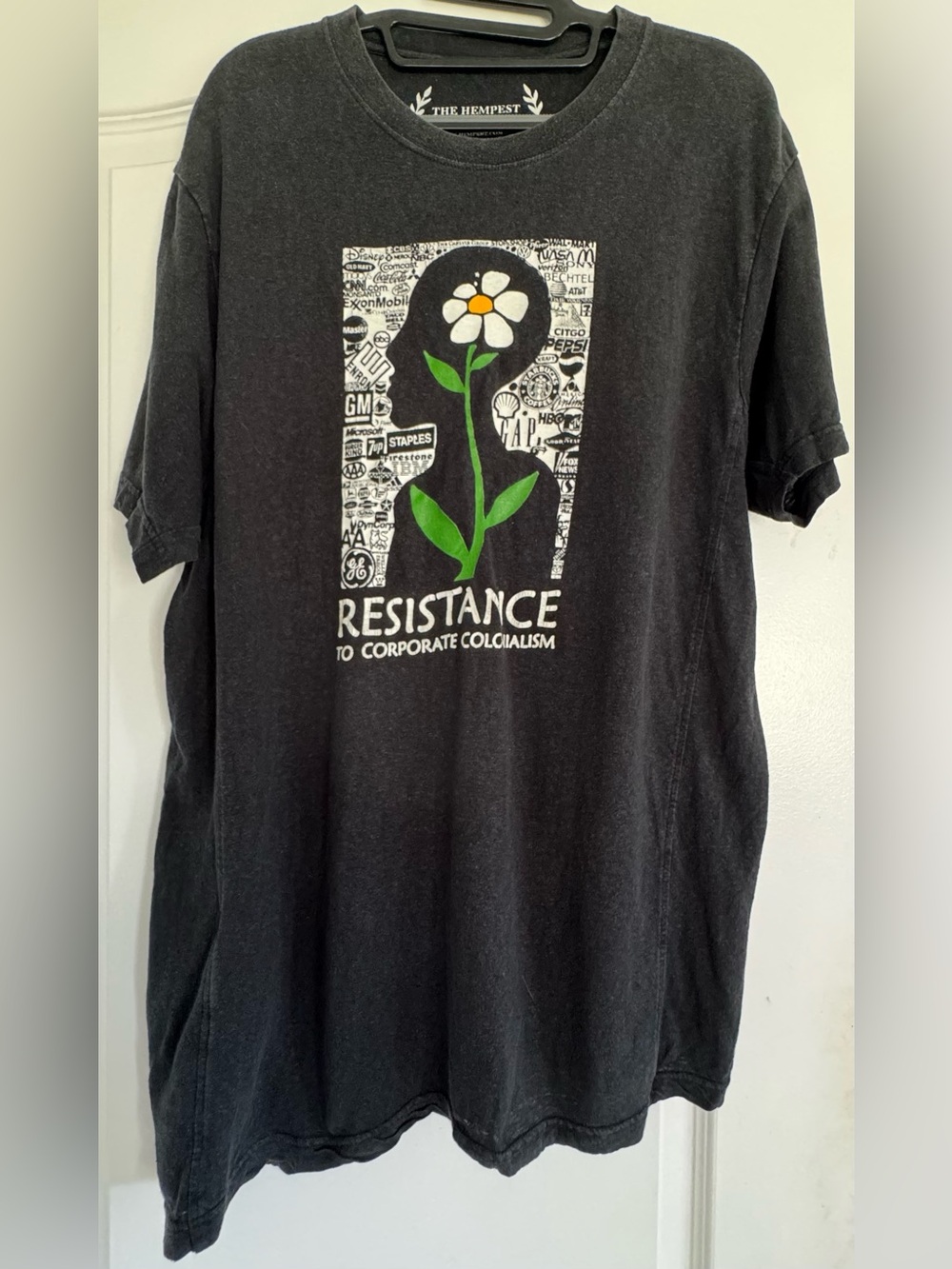The Hempest XL Resistance Corporate Colonialism Hemp Organic Cotton Graphic Tee